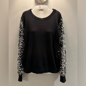 Siani Milano Weekend in Vegas Black with silver sequins top New with tags Size L